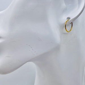 14K Gold Continuous Hoop Earrings | 1/2" Long | Gold | 1 Pair |