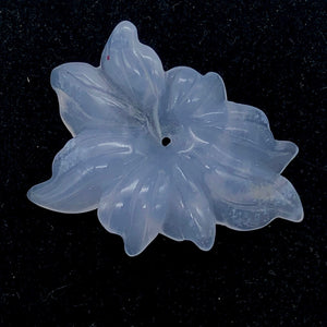 19cts Exquisitely Hand Carved Blue Chalcedony Flower Pendant Bead - PremiumBead Alternate Image 3