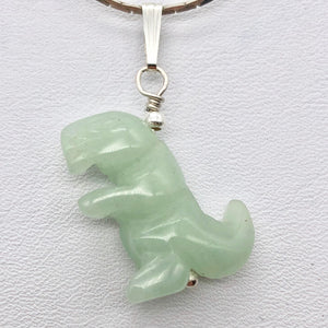 Aventurine Dinosaur Tyrannosaurus Rex Sterling Silver Pendant | 1.5" (Long) | - PremiumBead Alternate Image 6