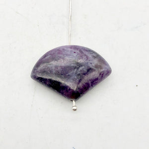 Natural Lepidolite Fan Bead Half-Strand | 25x18x6mm | Purple | Fan | 11 beads | - PremiumBead Alternate Image 6