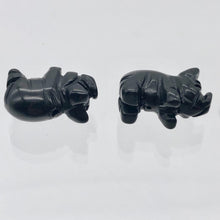 Load image into Gallery viewer, Oink 2 Carved Obsidian Pig Beads | 21x13x9.5mm | Black - PremiumBead Alternate Image 8
