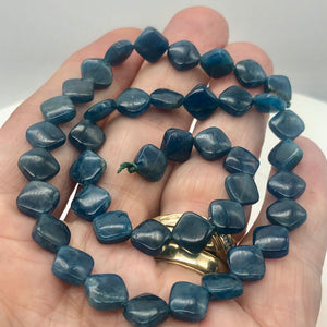 Gemmy Blue Apatite 8x8x4mm Diagonal Drilled Bead Half-Strand | 21 Beads | - PremiumBead Alternate Image 5