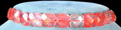 Cherry Quartz (Lab) Faceted 10x10mm Square Bead Strand 103247 - PremiumBead Primary Image 1