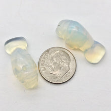 Load image into Gallery viewer, Grace! Opalized Glass Carved Manatee Figurine | 27x11x12mm | Opal - PremiumBead Alternate Image 5
