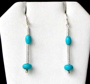 Unique Natural Turquoise & Silver Earrings 6378 - PremiumBead Alternate Image 2