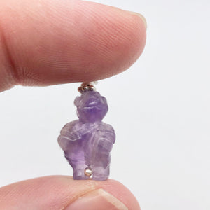 Hand Carved Amethyst Goddess of Willendorf and Sterling Silver Pendant 509287AMS - PremiumBead Alternate Image 10