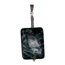Load image into Gallery viewer, Tsunami Stone Sterling Silver Rectangle Pendant | 35x25x7.5mm | Green White |
