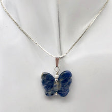 Load image into Gallery viewer, Semi Precious Stone Jewelry Flying Butterfly Pendant Necklace of Sodalite/Silver - PremiumBead Alternate Image 9
