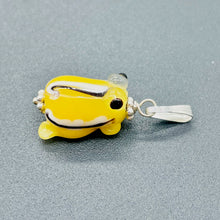 Load image into Gallery viewer, Lampwork Frog Sterling Silver Frog | 1&quot; Long | Yellow | 1 Pendant |
