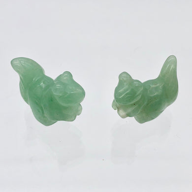 Nuts 2 Hand Carved Animal Aventurine Squirrel Beads | 21.5x15.5x9mm | Green - PremiumBead Primary Image 1