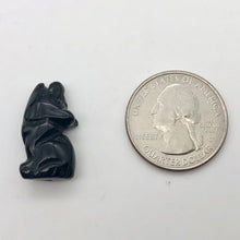 Load image into Gallery viewer, Howling New Moon 2 Carved Obsidian Wolf / Coyote Beads | 21x11x8mm | Black - PremiumBead Alternate Image 4
