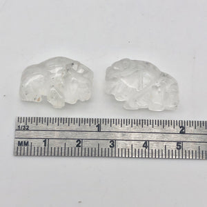 Charge 2 Quartz Hand Carved Bison / Buffalo Beads | 21x14x8mm | Clear - PremiumBead Alternate Image 8