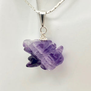 Amethyst Hand Carved Winged Dragon Sterling Silver Pendant | 1 3/16" | 509286AMS - PremiumBead Alternate Image 9