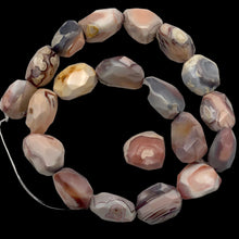 Load image into Gallery viewer, Botswana Agate Faceted Strand | 25x20x12 to 20x15x12mm | Pink | Nugget | 20 Bds|
