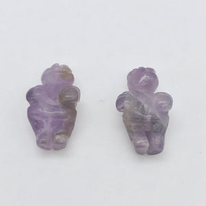 2 Hand Carved Amethyst Goddess of Willendorf Beads | 20x9x7mm | Purple - PremiumBead Alternate Image 9