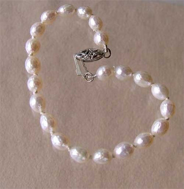 Faceted White Pearl & Silver 7