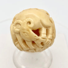 Load image into Gallery viewer, Cracked Chinese Zodiac Year of the Ram Bone Bead| 30mm| Cream| Round| 1 Bead | - PremiumBead Alternate Image 4
