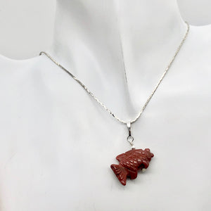 Jasper Koi Fish Pendant Necklace | Semi Precious Stone Jewelry|Silver Pendant - PremiumBead Alternate Image 4