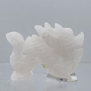 White Jade Standing Dragon Carving | 44x33x11mm | White | 1 Figurine |