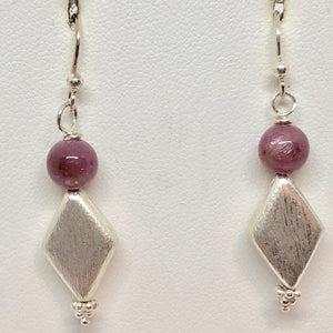 Pink Sapphire & Hill Tribe Silver Earrings 310698 - PremiumBead Primary Image 1