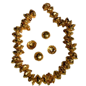 Precious 22K Vermeil Lacy Bead Cap 8" Strand 108587