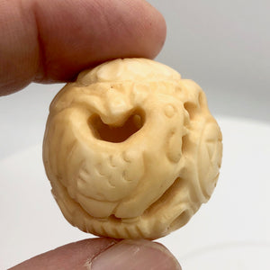 Chinese Zodiac Year of the Rooster Waterbuffalo Bone Bead | 30mm| Cream| 1 Bead| - PremiumBead Alternate Image 5