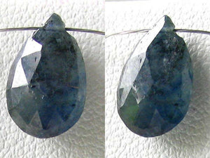Rare Kitten Blue/Grey Sapphire Faceted Briolette Bead 6930 - PremiumBead Primary Image 1