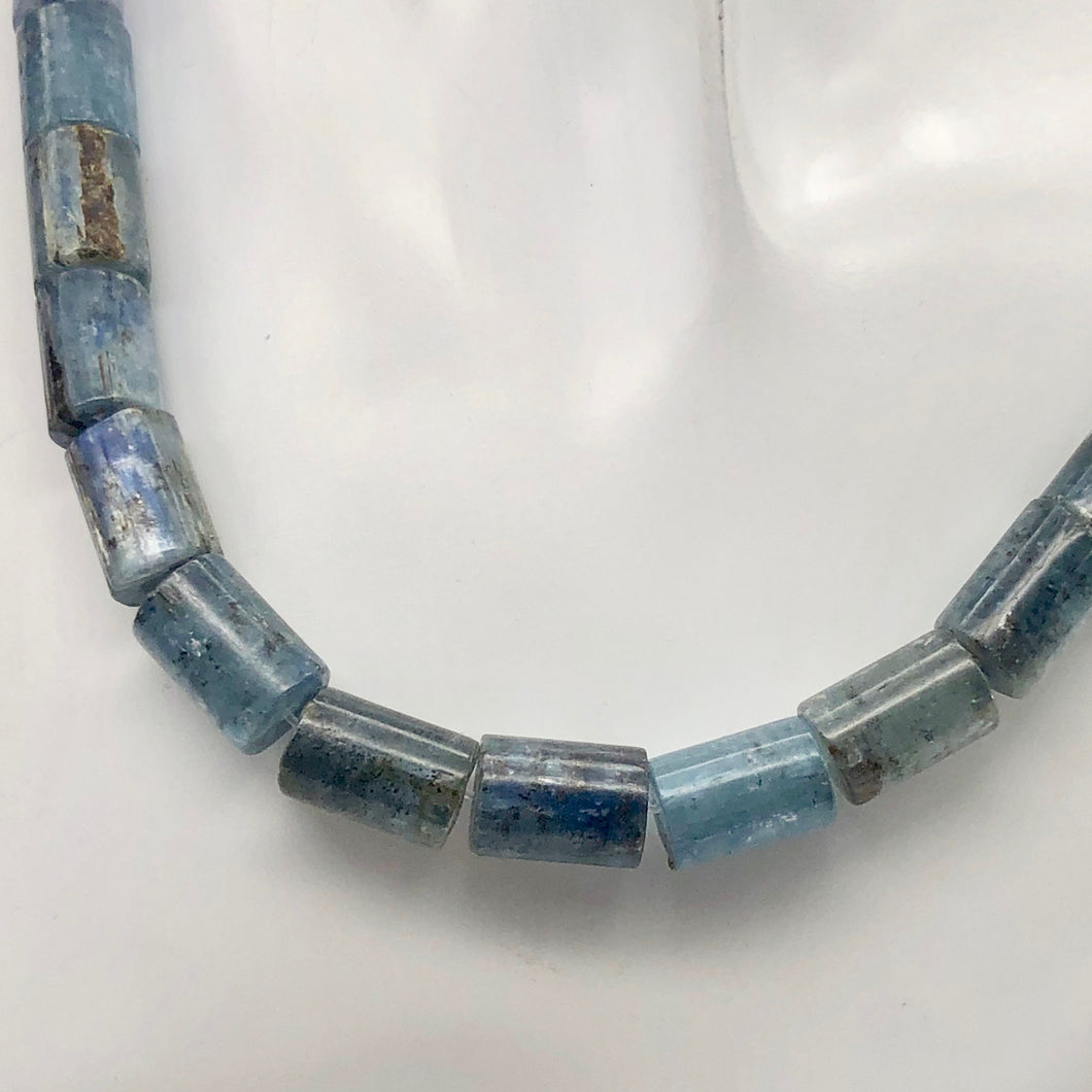 Sparkling Blue Kyanite Tube Bead 16