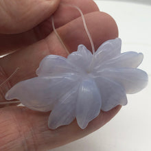Load image into Gallery viewer, 50.6cts Exquisitely Hand Carved Blue Chalcedony Flower Pendant Bead - PremiumBead Alternate Image 3
