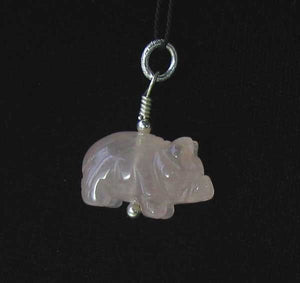 Piggie! Rose Quartz Pig Solid Sterling Silver Pendant 509274RQS - PremiumBead Alternate Image 11