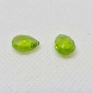 Gem Faceted Peridot Briolette Beads Matched Pair 6694P - PremiumBead Primary Image 1