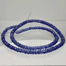 Load image into Gallery viewer, Tanzanite Faceted Roundel Beads | 5mm | Blue | 7 Bead(s)
