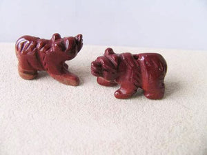Natural Braciated Jasper Bear 14Kgf Pendant | 13x18x9mm | Dark Brick Red - PremiumBead Alternate Image 7