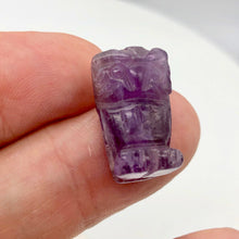 Load image into Gallery viewer, Hand-Carved Natural Amethyst Owl Bead Figurine | 21x12x9mm | Purple - PremiumBead Alternate Image 4
