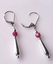 Load image into Gallery viewer, Glam Natural Purple-Red Sapphire &amp; Silver Earrings 306618F - PremiumBead Primary Image 1
