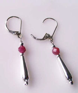 Glam Natural Purple-Red Sapphire & Silver Earrings 306618F - PremiumBead Primary Image 1