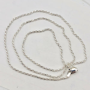 22" Italian Made 6.5 Grams of Solid 2mm Silver Rope Chain Necklace - PremiumBead Alternate Image 3
