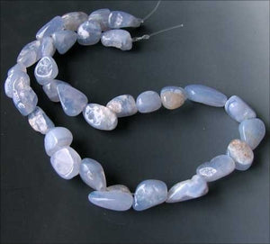 Natural Blue Chalcedony Nugget Bead Strand 109855 - PremiumBead Primary Image 1