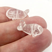 Load image into Gallery viewer, Carved Animal Clear Quartz Whale Figurine Worry Stone | 20x13x11mm | Clear - PremiumBead Alternate Image 4
