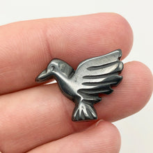 Load image into Gallery viewer, Lovely 2 Hand Carved Hematite Dove Bird Beads | 25x18x5.5mm | Graphite - PremiumBead Alternate Image 6

