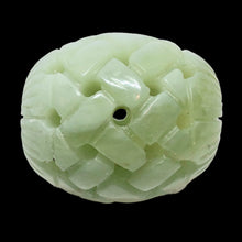 Load image into Gallery viewer, Basket Weave Carved 30x26mm Jade Barrel Bead 10798 | 30x26mm | Green
