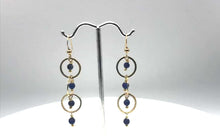 Load and play video in Gallery viewer, Sexy Natural Blue Sodalite and 14Kgf Earrings 308438D
