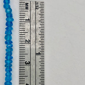 6 Neon Blue Apatite Faceted Roundel Semi Precious Gemstone Beads - PremiumBead Alternate Image 4