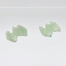 Load image into Gallery viewer, Spring 2 Hand Carved Aventurine Bat Beads | 21x16x5mm | Green - PremiumBead Alternate Image 4
