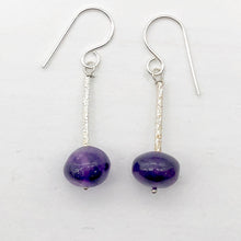 Load image into Gallery viewer, Amethyst Roundel Bead Sterling Silver Drop/Dangle Earrings| 2.5&quot; Long | Purple |
