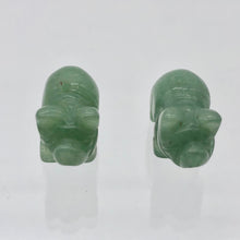 Load image into Gallery viewer, Oink 2 Carved Aventurine Pig Beads | 21x13x9.5mm | Green - PremiumBead Alternate Image 6

