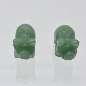 Oink 2 Carved Aventurine Pig Beads | 21x13x9.5mm | Green - PremiumBead Alternate Image 6