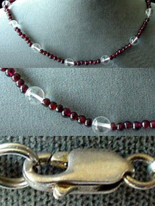 Garnet and Quartz Necklace Solid Sterling Silver Clasp 200022 - PremiumBead Primary Image 1