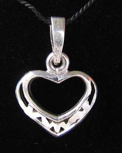 Loving Sterling Silver Heart Charm Pendant 9963E - PremiumBead Primary Image 1