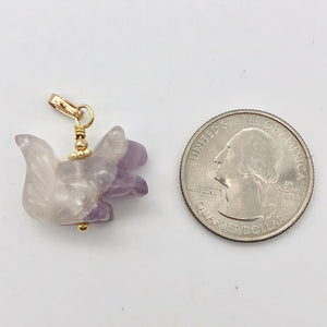 Amethyst Squirrel Pendant Necklace | Semi Precious Stone Jewelry | 14k Pendant - PremiumBead Alternate Image 6